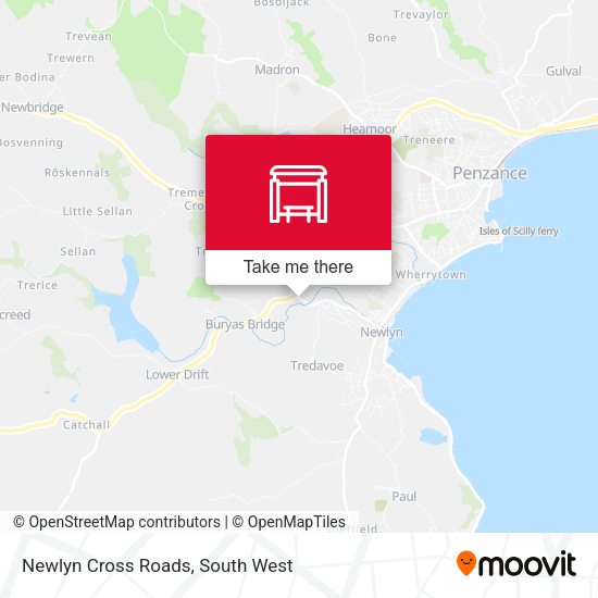 Newlyn Cross Roads map