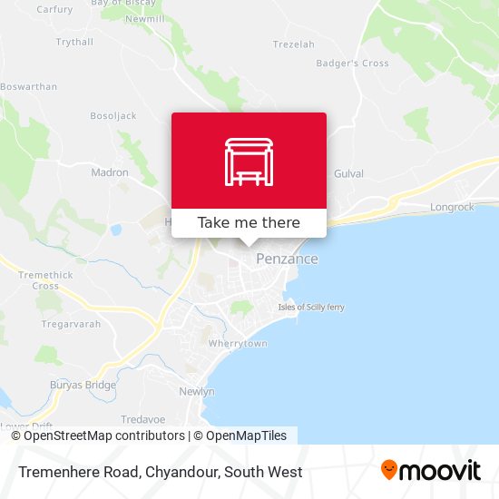 Tremenhere Road, Chyandour map