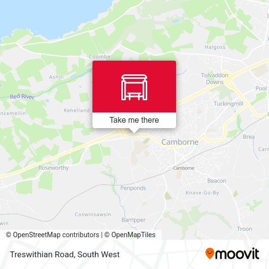 Treswithian Road map