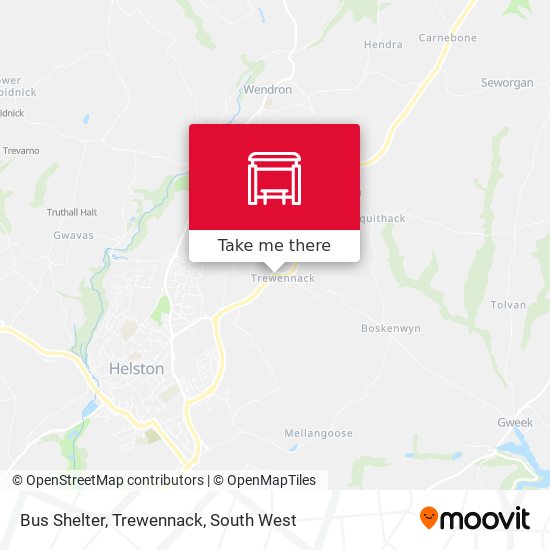 Bus Shelter, Trewennack map