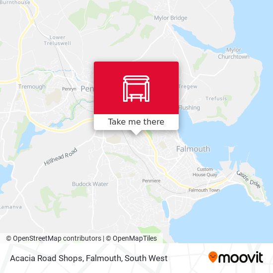 Acacia Road Shops, Falmouth map