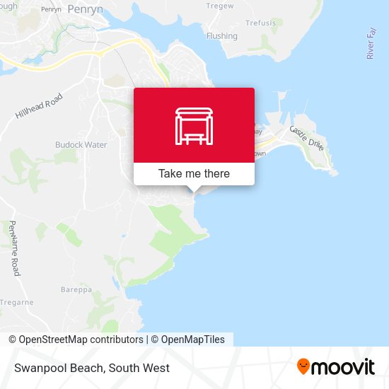 Swanpool Beach map