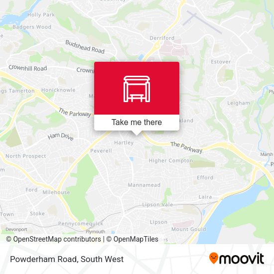 Powderham Road map