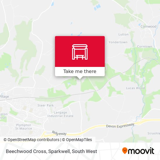 Beechwood Cross, Sparkwell map