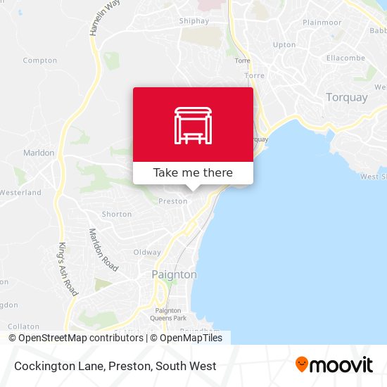 Cockington Lane, Preston map