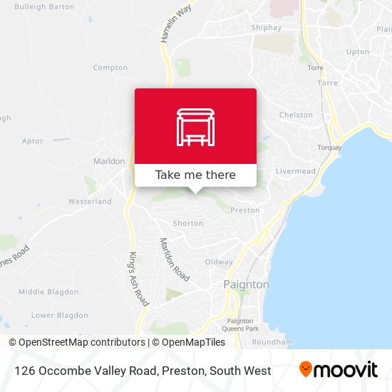 126 Occombe Valley Road, Preston map