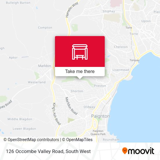 126 Occombe Valley Road, Preston map