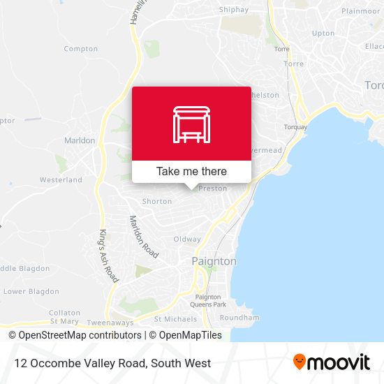 12 Occombe Valley Road, Preston map