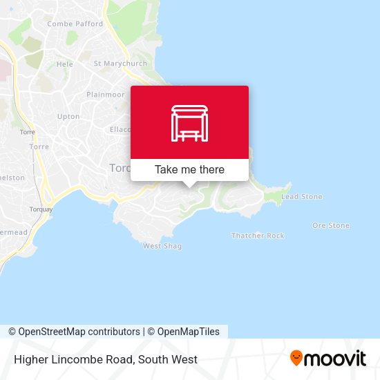 Higher Lincombe Road map