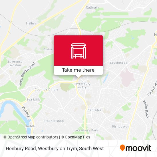 Henbury Road, Westbury on Trym map