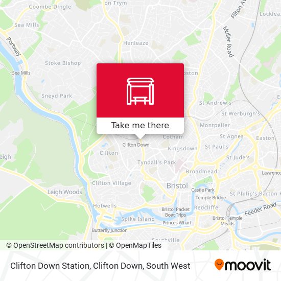 Clifton Down Station, Clifton Down map