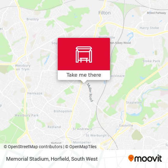 Memorial Stadium, Horfield map