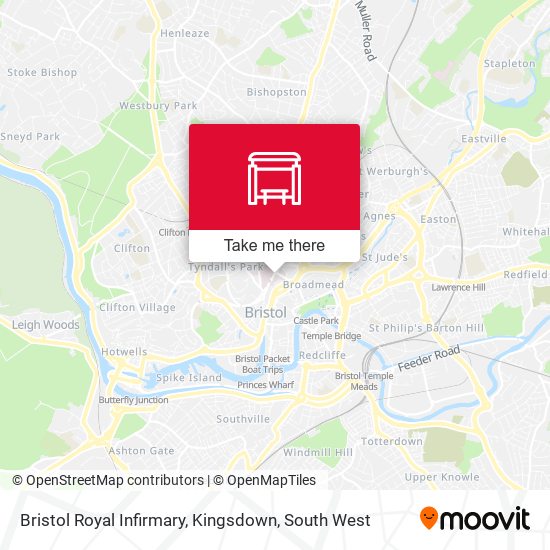 Bristol Royal Infirmary, Kingsdown map