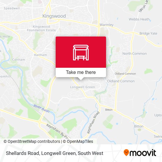 Shellards Road, Longwell Green map
