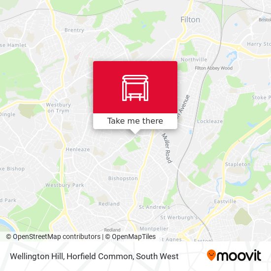 Wellington Hill, Horfield Common map