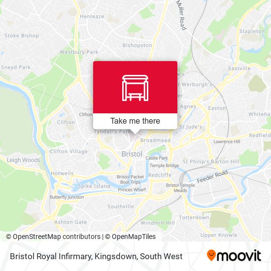 Bristol Royal Infirmary, Kingsdown map