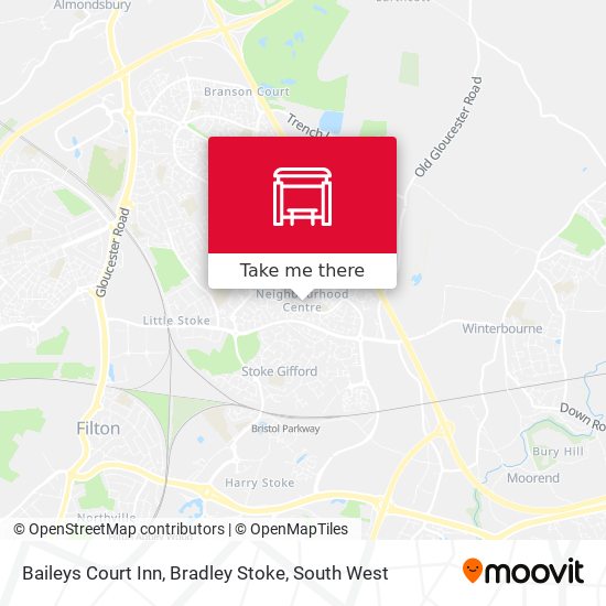 Baileys Court Inn, Bradley Stoke map