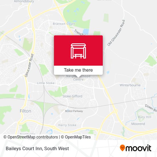 Baileys Court Inn, Bradley Stoke map