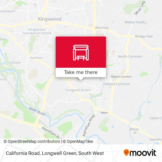 California Road, Longwell Green map