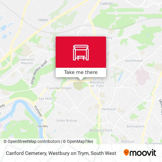 Canford Cemetery, Westbury on Trym map