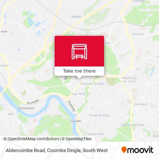 Aldercombe Road, Coombe Dingle map