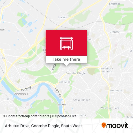 Arbutus Drive, Coombe Dingle map
