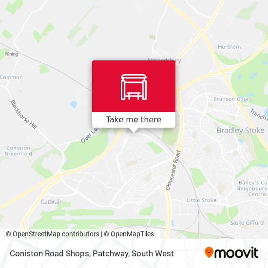 Coniston Road Shops, Patchway map