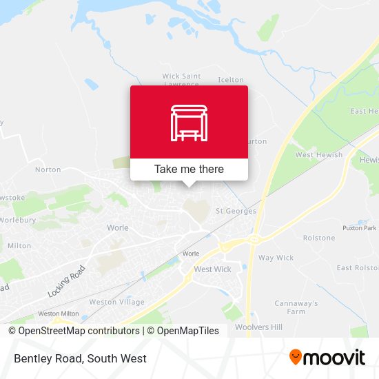 Bentley Road, Worle map