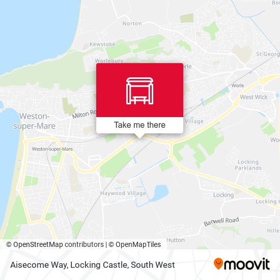 Aisecombe Way, Locking Castle map