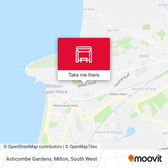 Ashcombe Gardens, Ashcombe map