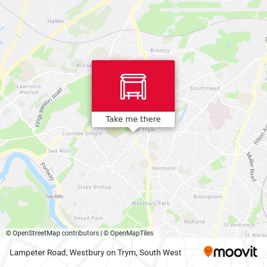 Lampeter Road, Westbury on Trym map