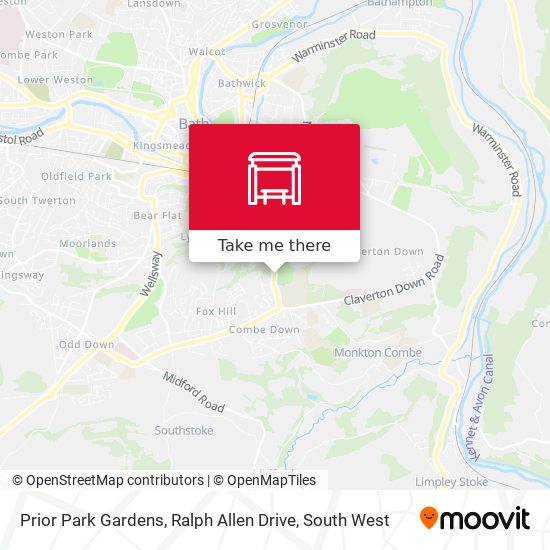 Prior Park Gardens, Ralph Allen Drive map