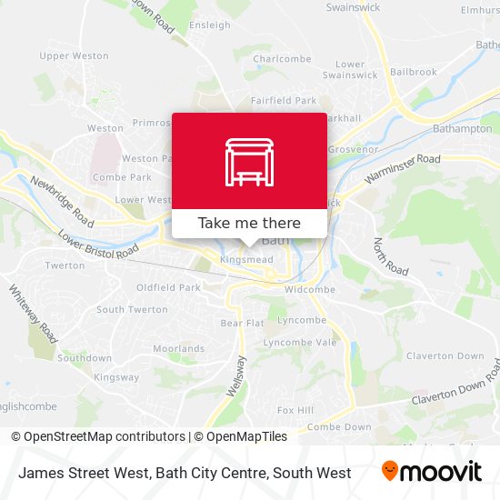 James Street West, Bath City Centre map