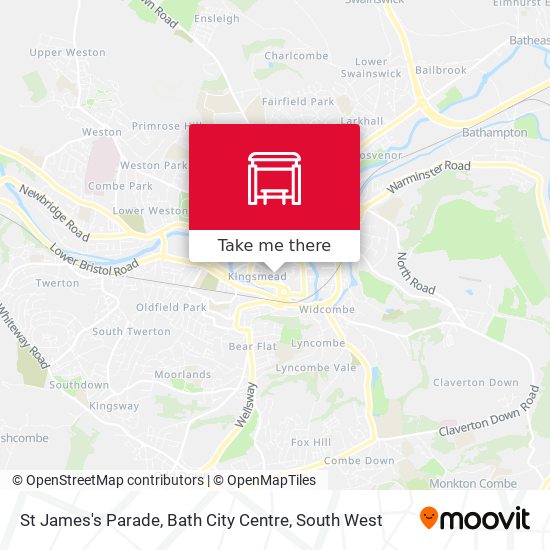 St James's Parade, Bath City Centre map