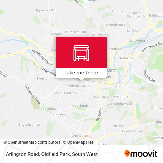 Arlington Road, Oldfield Park map