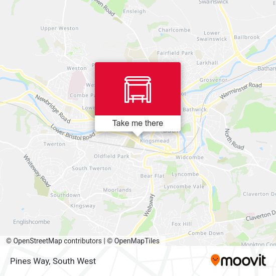 Pines Way map