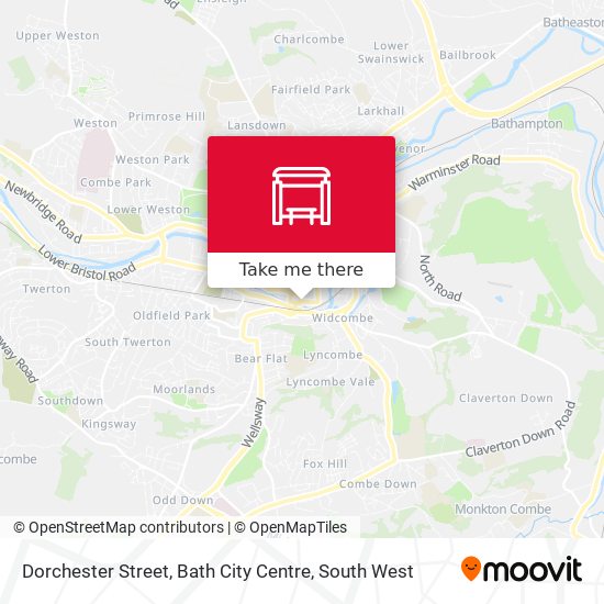 Dorchester Street, Bath City Centre map