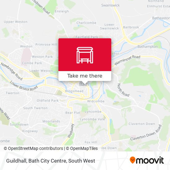 Guildhall, Bath City Centre map