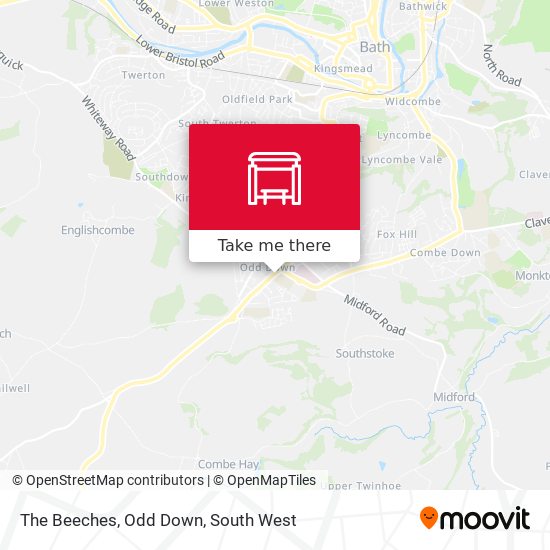 The Beeches, Odd Down map