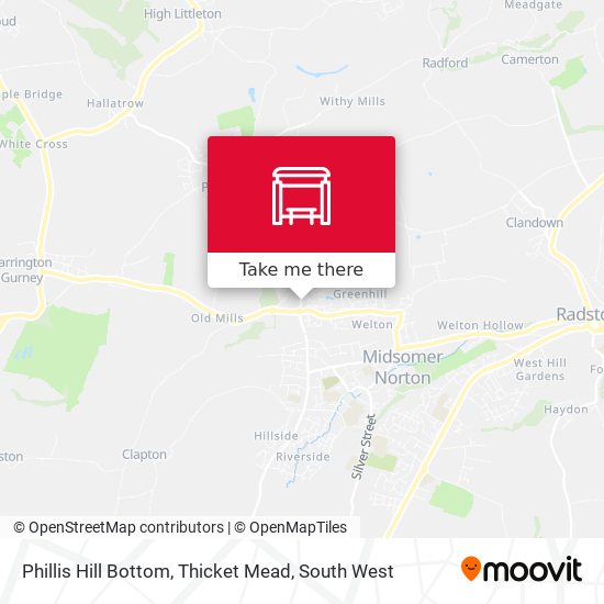 Phillis Hill Bottom, Thicket Mead map