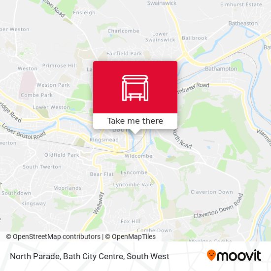 North Parade, Bath City Centre map