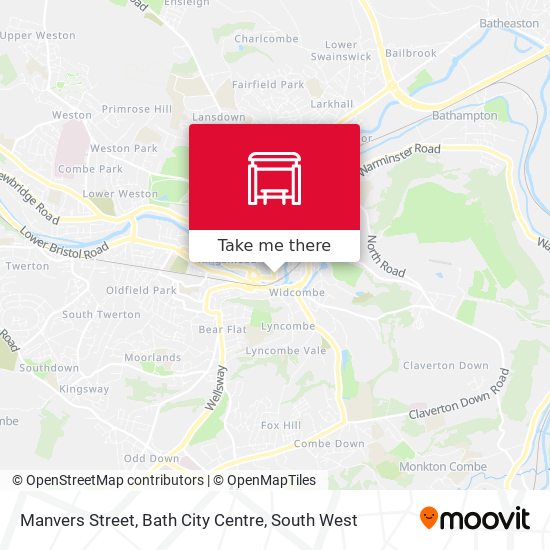 Manvers Street, Bath City Centre map