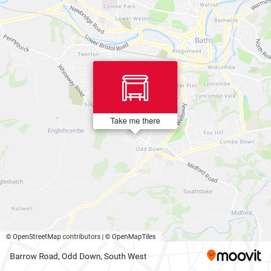 Barrow Road, Odd Down map