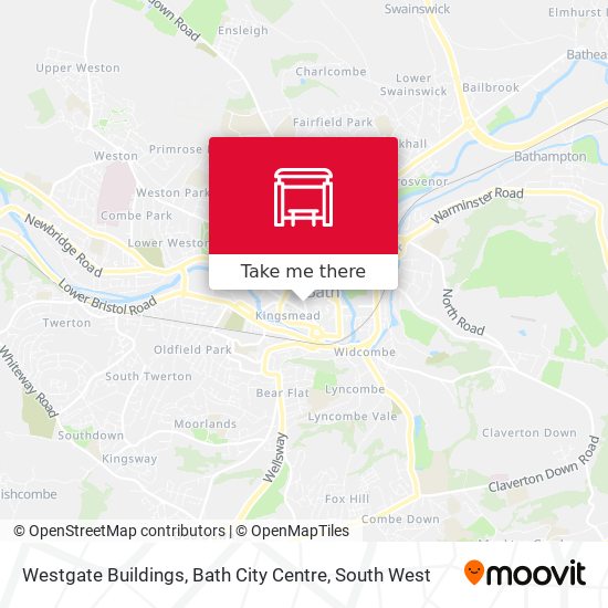 Westgate Buildings, Bath City Centre map
