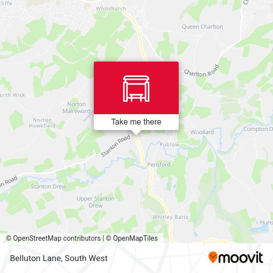 Belluton Lane map