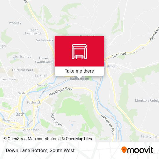 Down Lane Bottom map
