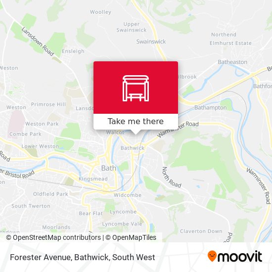 Forester Avenue, Bathwick map