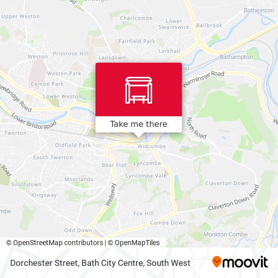 Dorchester Street, Bath City Centre map