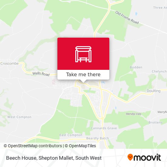 Beech House, Shepton Mallet map