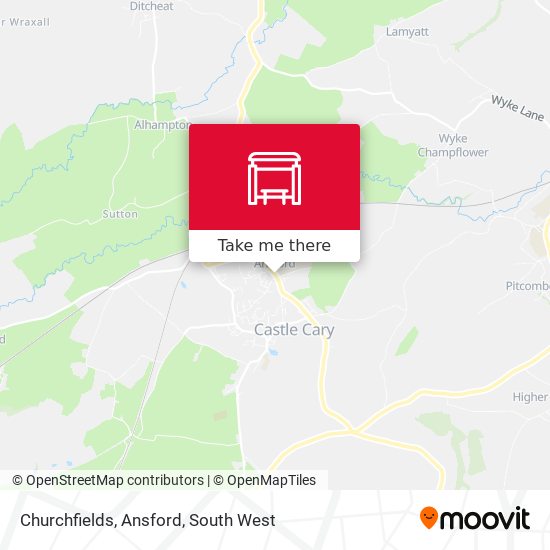 Churchfields, Ansford map